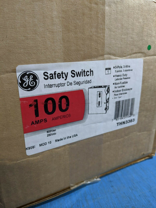 THN3363 - GE 100A Amp 3P Pole 600V Non Fusable Safety Switch