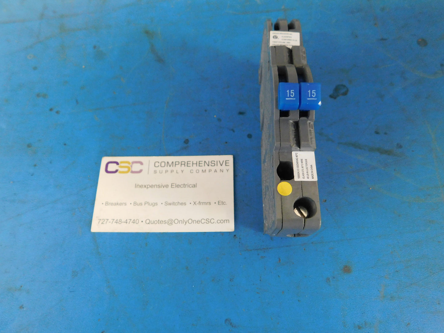 UBIZ-1515 - Connecticut Electric 15/15A Amp 2X1P Pole 10kA@120/240V Plug On Duplex Zinsco Replacement Circuit Breaker