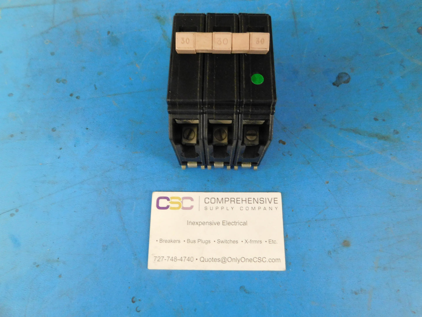 CH330 - Cutler Hammer 30A Amp 3P Pole 10kA@240V Plug On Circuit Breaker W/Metal Foot & Half Notch