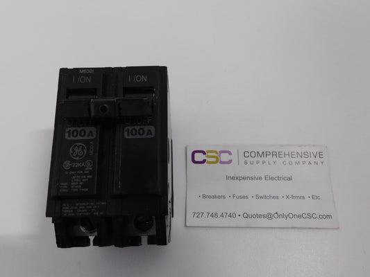 THHQB21100 - GE 100A Amp 2P Pole 22kA@120/240V Bolt On Circuit Breaker