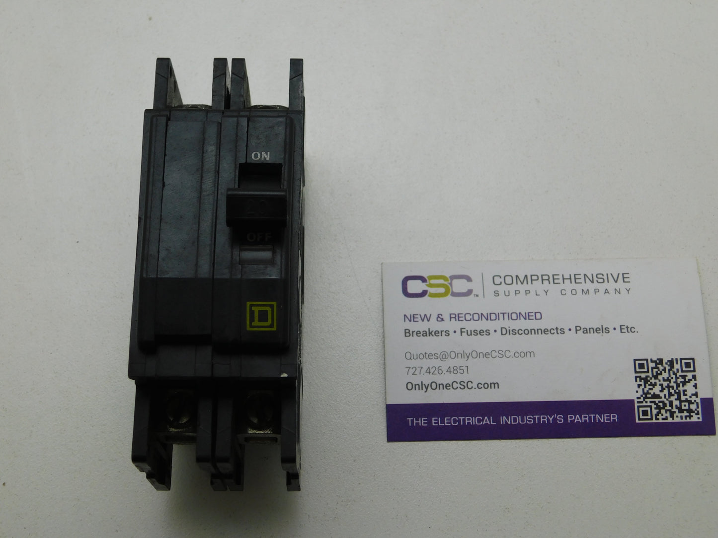 QOU220 - Square D 20A Amp 2P Pole 10kA@120/240V Feed Through Circuit Breaker