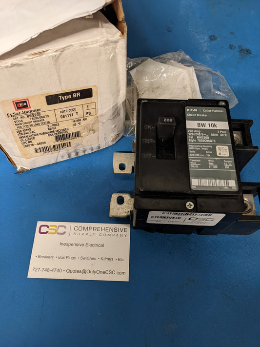 BW2200 - Cutler Hammer 200A Amp 2P Pole 10kA@120/240V Bolt On Main Circuit Breaker