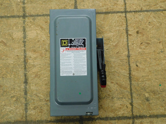 H221N - Square D 30A Amp 2P Pole 240V Nema 1 Fusible Safety Switch W/Neutral