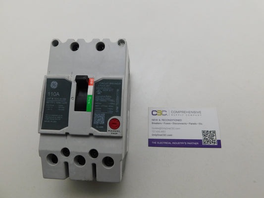 TEYL3110B - GE 110A Amp 3P Pole 65kA@480Y/277V Bolt On Circuit Breaker