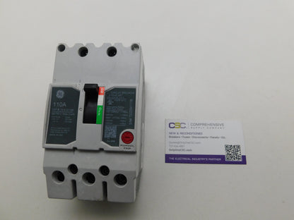 TEYL3110B - GE 110A Amp 3P Pole 65kA@480Y/277V Bolt On Circuit Breaker