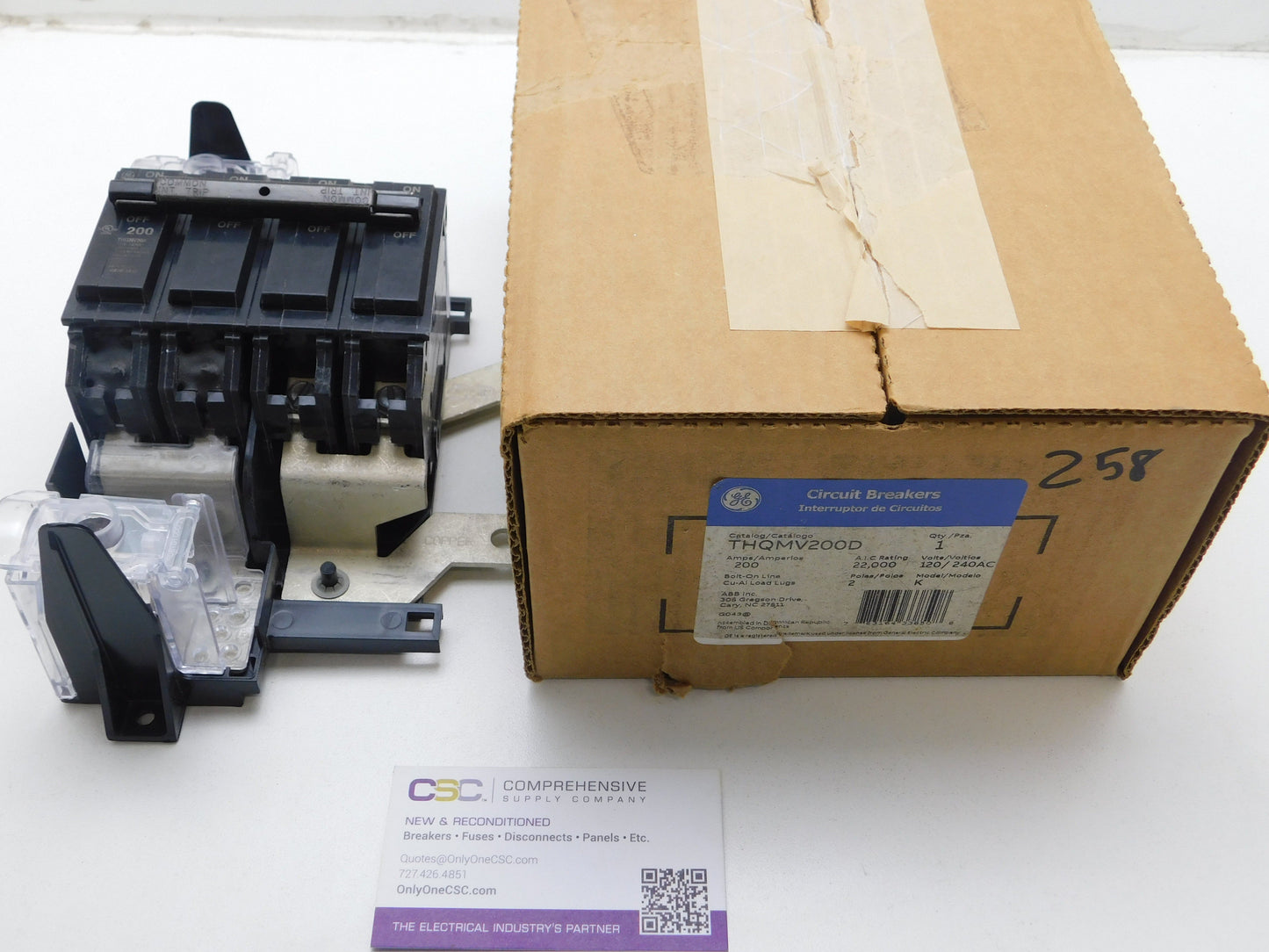 THQMV200D - GE 200A Amp 2P Pole 22kA@120/240V Bolt On Main Circuit Breaker