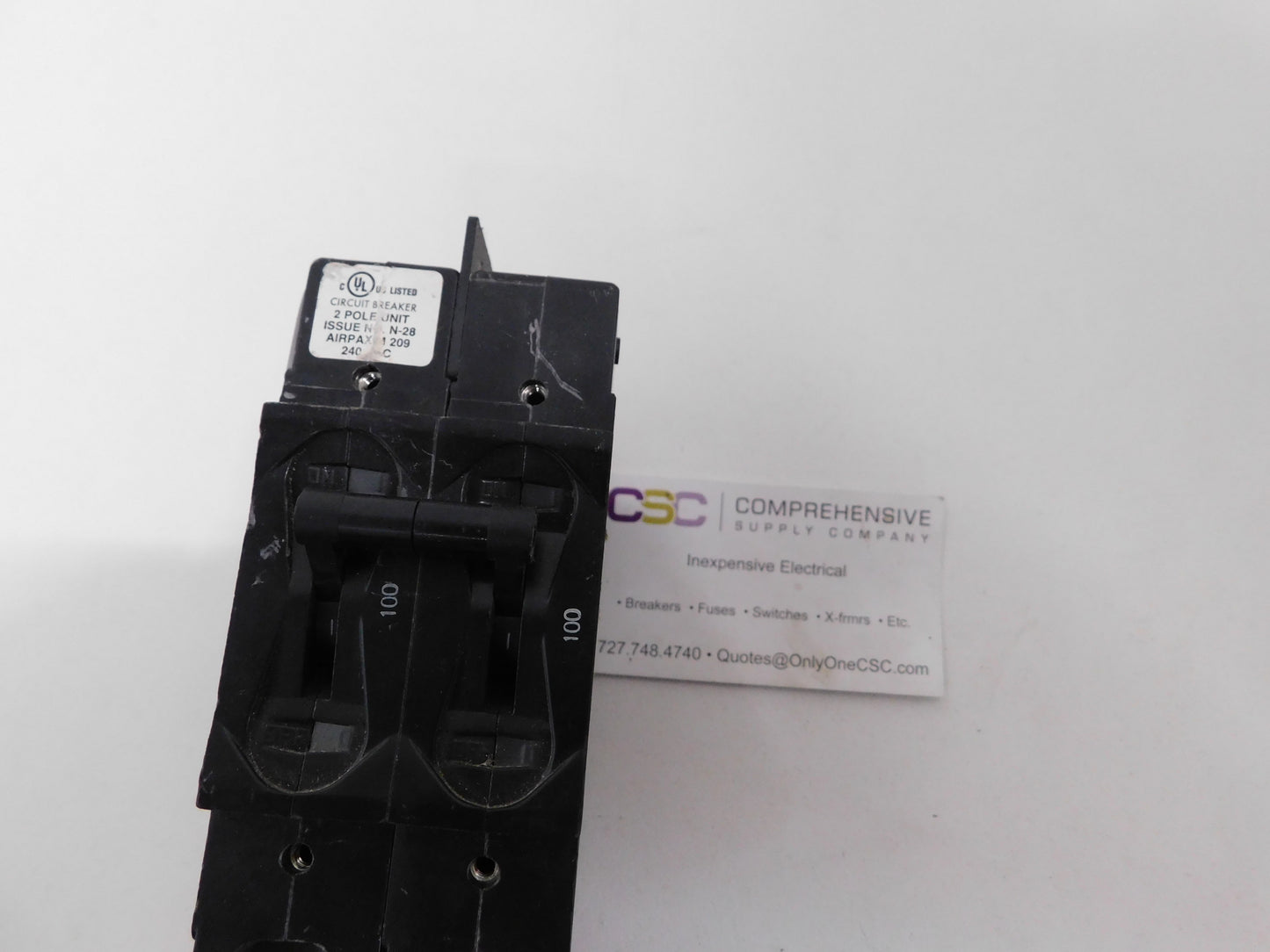 209-2-1REG4-66-4-9-100-H-V - Airpax 100A Amp 2P Pole 240V Magnetic Hydraulic Delay Bolt On Circuit Breaker