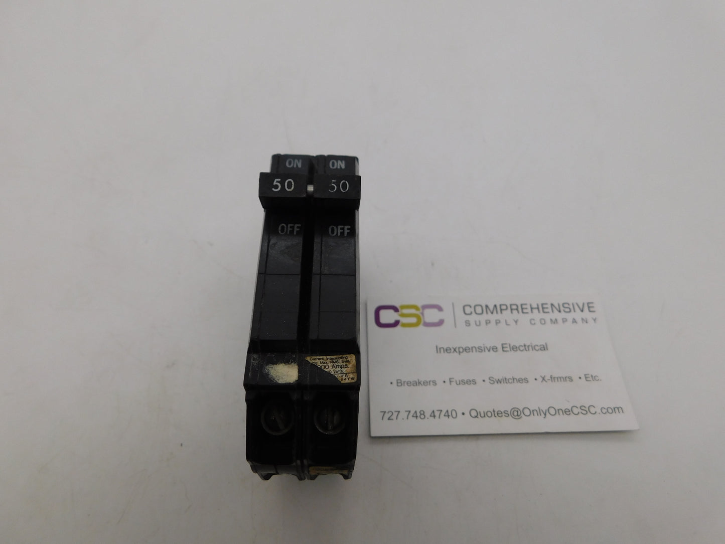 THQP250 - GE 50A Amp 2P Pole 10kA@120/240V Plug On Thin Circuit Breaker - Older Series