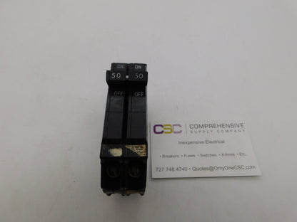 THQP250 - GE 50A Amp 2P Pole 10kA@120/240V Plug On Thin Circuit Breaker - Older Series