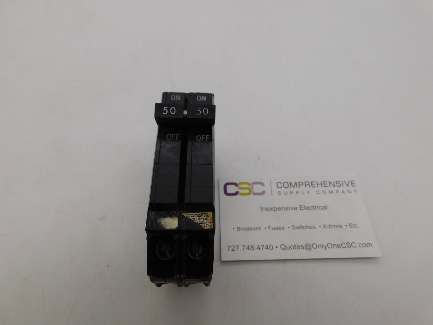 THQP250 - GE 50A Amp 2P Pole 10kA@120/240V Plug On Thin Circuit Breaker - Older Series