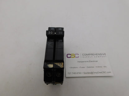 THQP250 - GE 50A Amp 2P Pole 10kA@120/240V Plug On Thin Circuit Breaker - Older Series