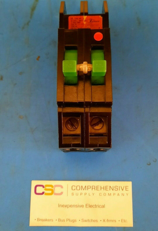 QC2100 - Zinsco 100A Amp 2P Pole 10kA@120/240V Plug On Circuit Breaker W/Green Handle