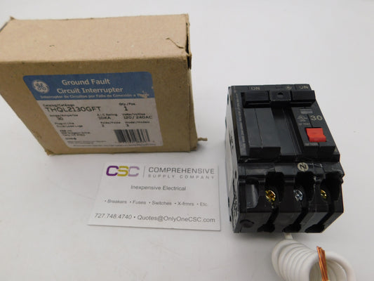 THQL2130GFT - GE 30A Amp 2P Pole 10kA@120/240V Plug On Ground Fault GFCI Circuit Breaker