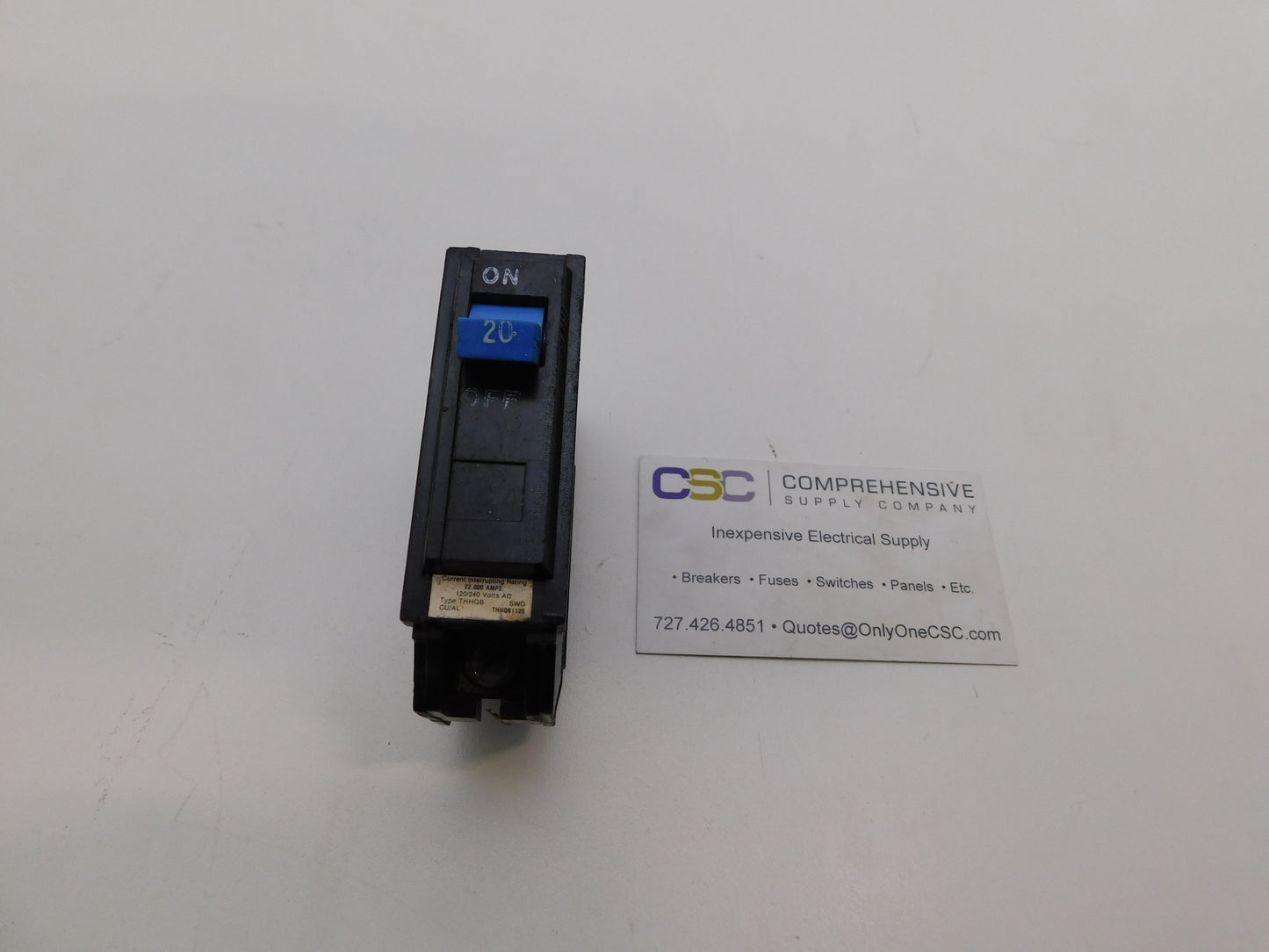 THHQB1120 - GE 20A Amp 1P Pole 22kA@120/240V Bolt On Circuit Breaker - W/ Blue Handle