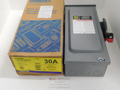 HU361RB - Square D 30A Amp 3P Pole 600V Nema 3R Non-Fusible Heavy Duty Safety Switch W/Bolt On Hub Provision