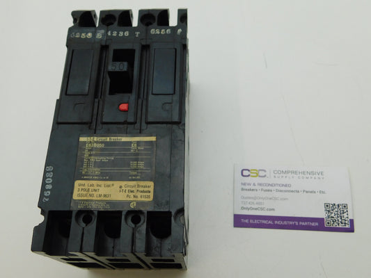 E63B050 - Siemens 50A Amp 3P Pole 600V 18kA@480V Bolt On Circuit Breaker