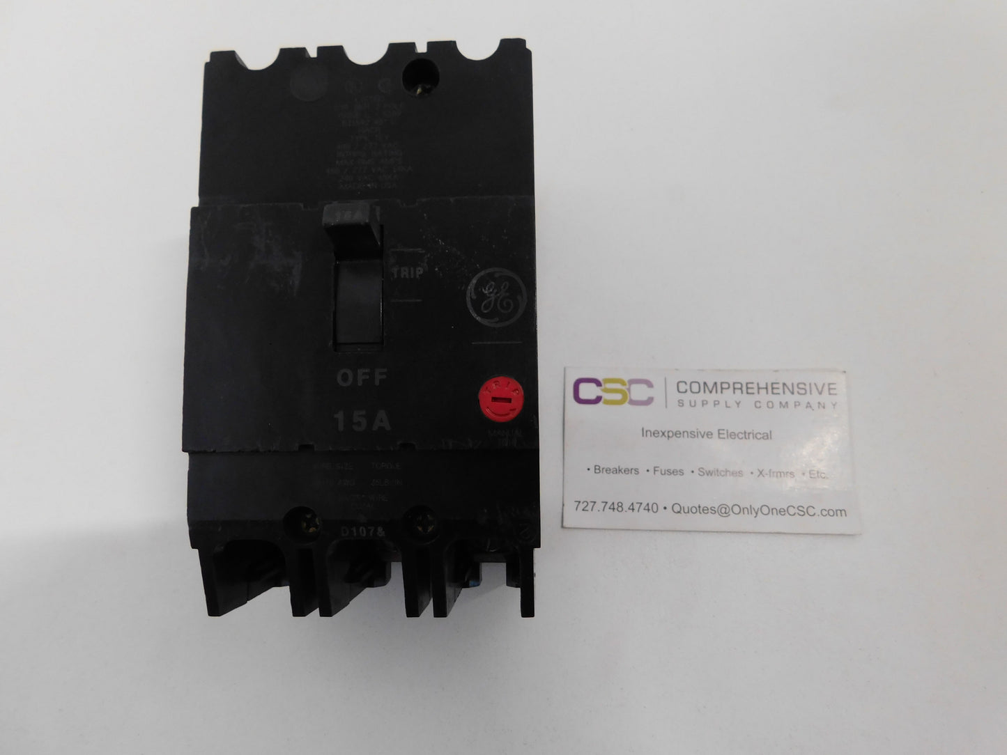 TEY315 - GE 15A Amp 3P Pole 14kA@480/277V Bolt On Circuit Breaker