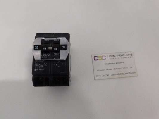 BQ230240 - Cutler Hammer 30A/40A/40A/30A Amp 4P (1P/2P/1P) Pole 10kA@120/240V Plug On Quadplex Circuit Breaker