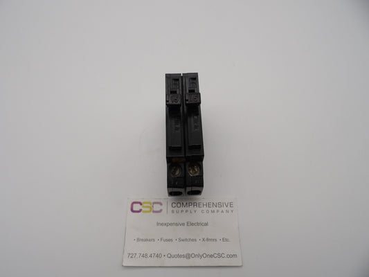 A1515 - Challenger 15/15A Amp 2X1P Pole 10kA@120/240V Plug On Duplex Circuit Breaker W/Clip - Older Series