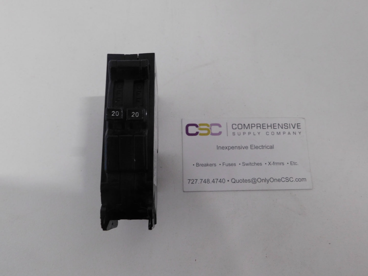 TR2020 - GE 20/20A Amp 2X1P Pole 10kA@120/240V Plug On Duplex Circuit Breaker W/Clip