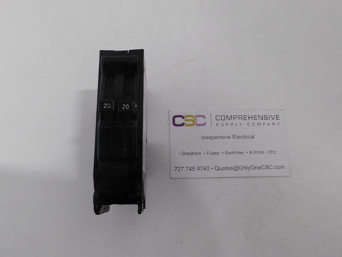 TR2020 - GE 20/20A Amp 2X1P Pole 10kA@120/240V Plug On Duplex Circuit Breaker W/Clip