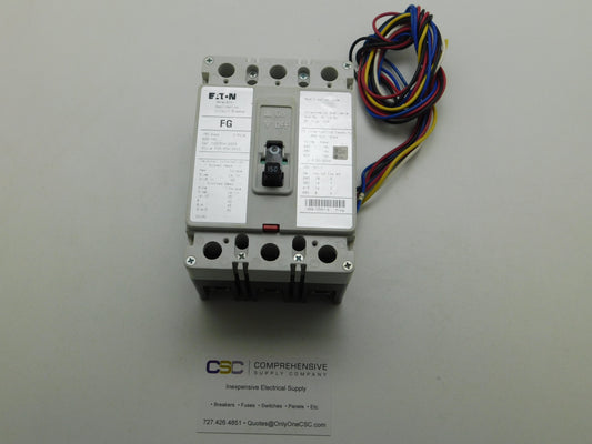 FG3150A12S03 - Eaton 150A Amp 3P Pole 14kA@480V Feed Through Fg3150 Circuit Breaker W/24V Shunt Trip & Aux Switch