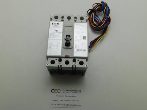 FG3150A12S03 - Eaton 150A Amp 3P Pole 14kA@480V Feed Through Fg3150 Circuit Breaker W/24V Shunt Trip & Aux Switch