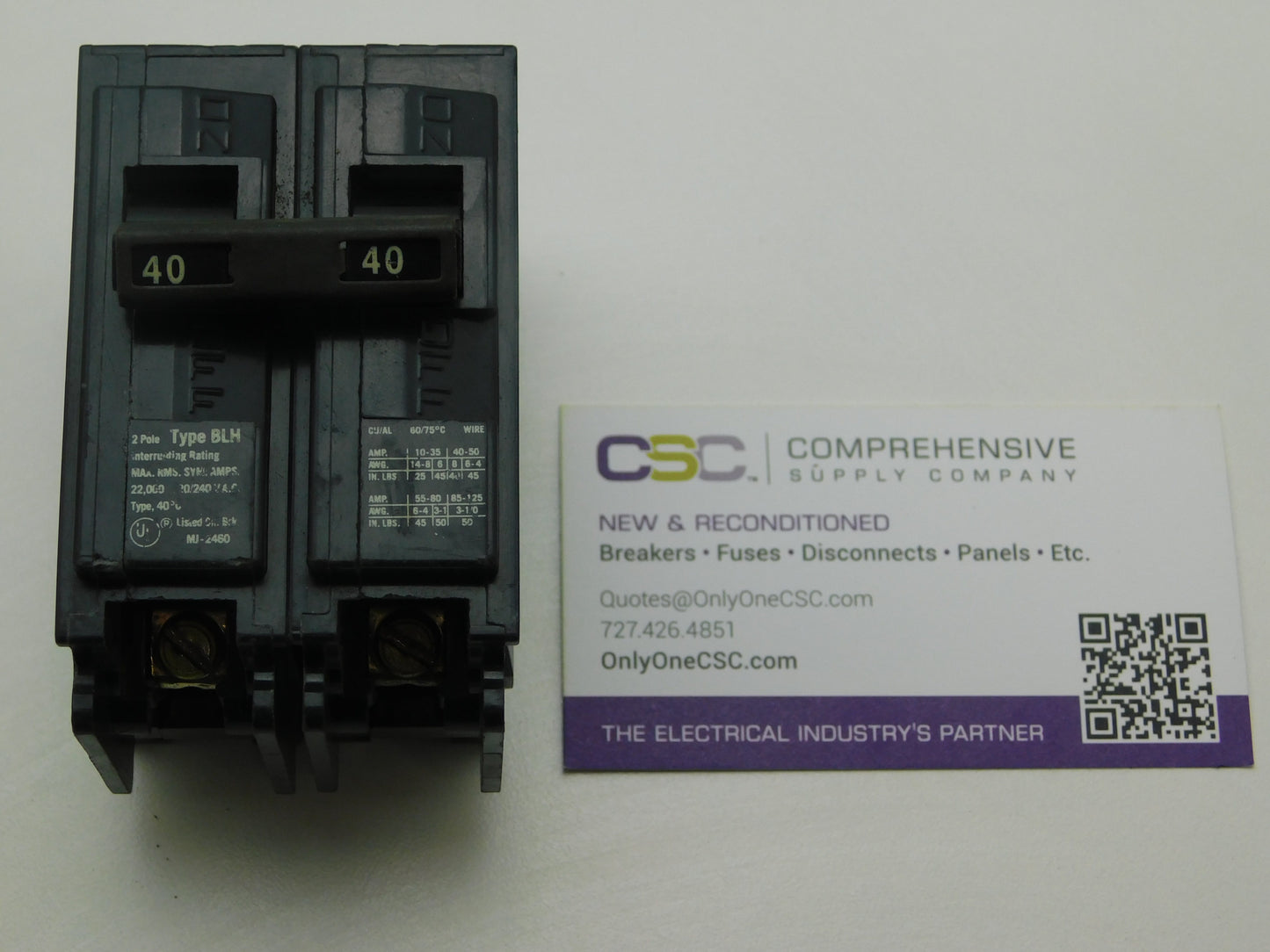 B240H - Siemens 40A Amp 2P Pole 22kA@120/240V Bolt On Circuit Breaker-Older Series