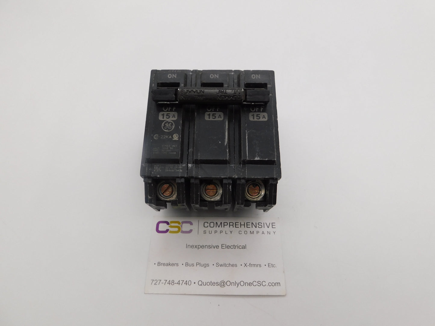 THHQB32015 - GE 15A Amp 3P Pole 22kA@240V Bolt On Circuit Breaker