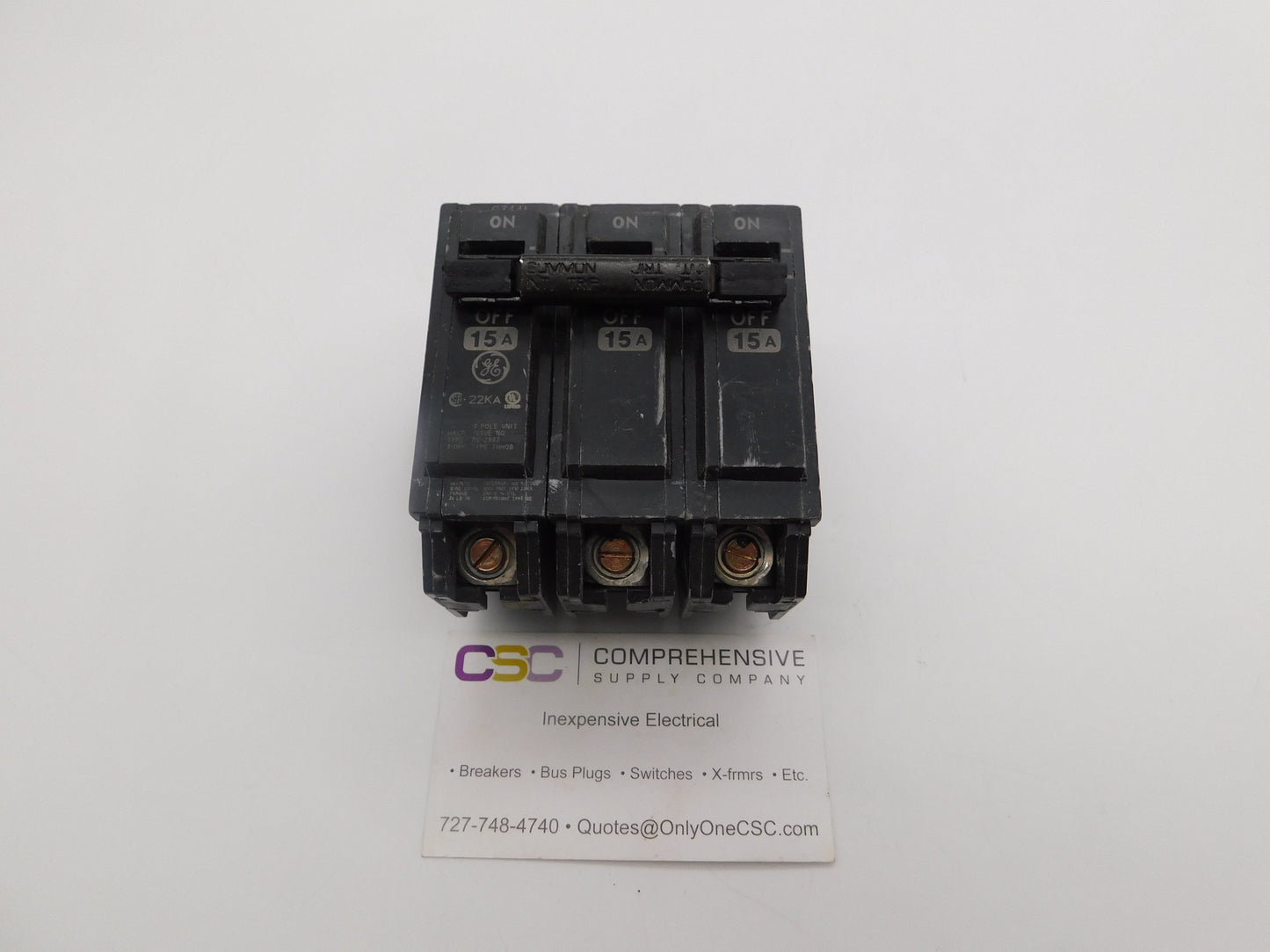 THHQB32015 - GE 15A Amp 3P Pole 22kA@240V Bolt On Circuit Breaker