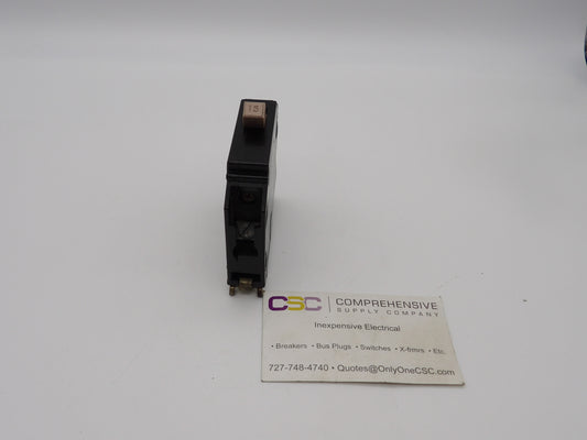 CH115 - Cutler Hammer 15A Amp 1P Pole 10kA@120/240V Plug On Circuit Breaker W/ Metal Foot