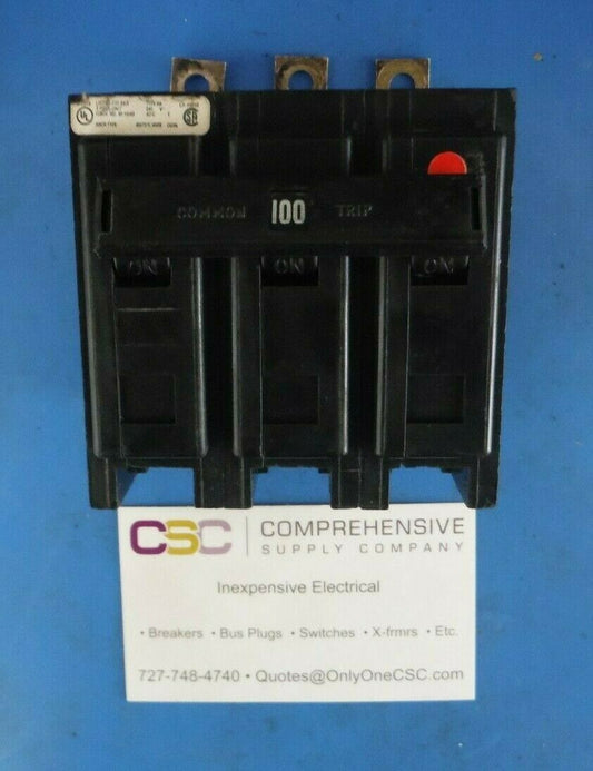 BAB3100 - Eaton 100A Amp 3P Pole 10kA@240V Bolt On Circuit Breaker