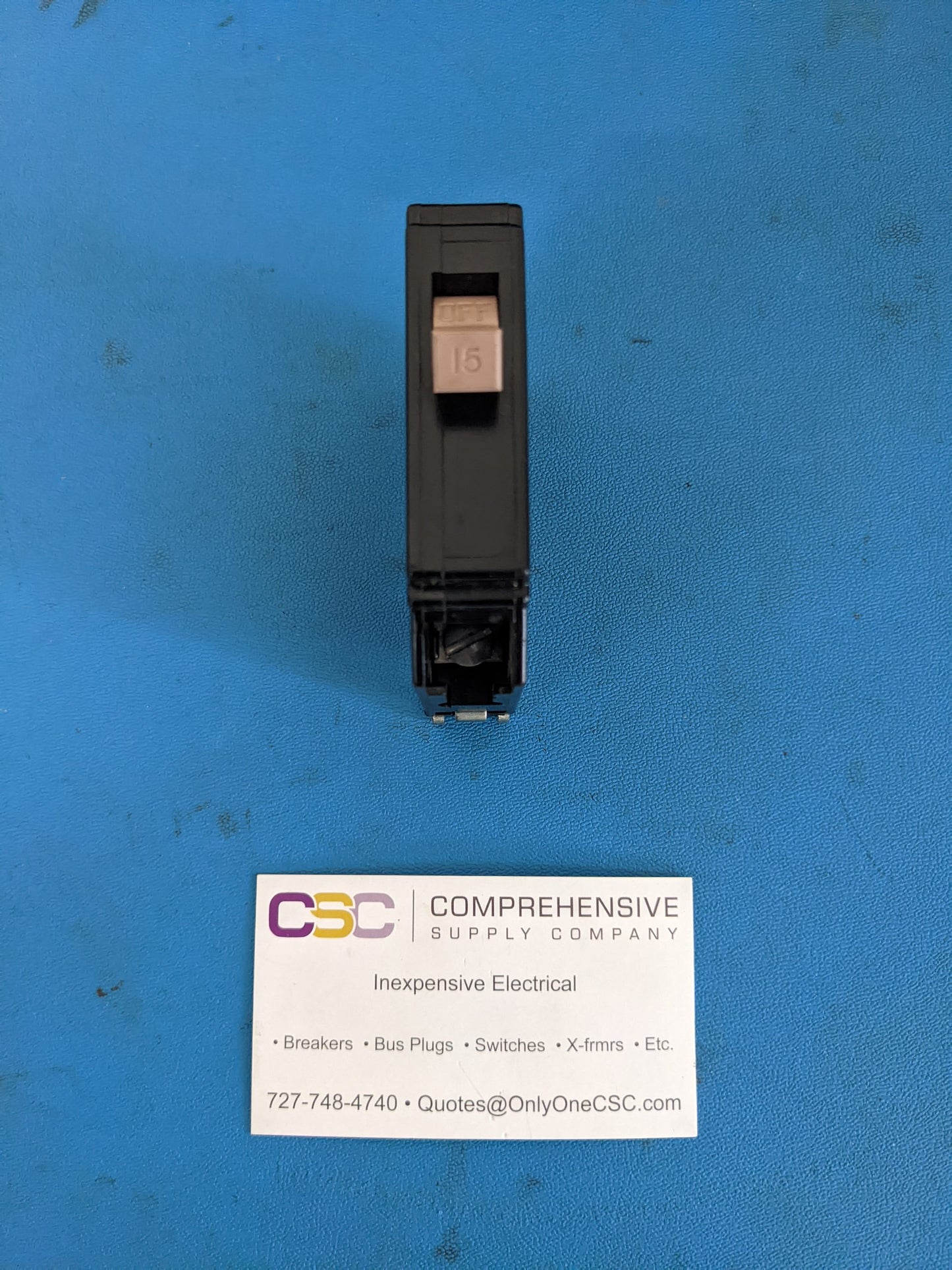 CH115 - Cutler Hammer 15A Amp 1P Pole 10kA@120/240V Plug On Circuit Breaker W/Metal Foot & Half Notch