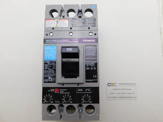 FXD63B225 - Siemens 225A Amp 3P Pole 600V 35kA@480V Bolt On Sentron Circuit Breaker W/225A Trip