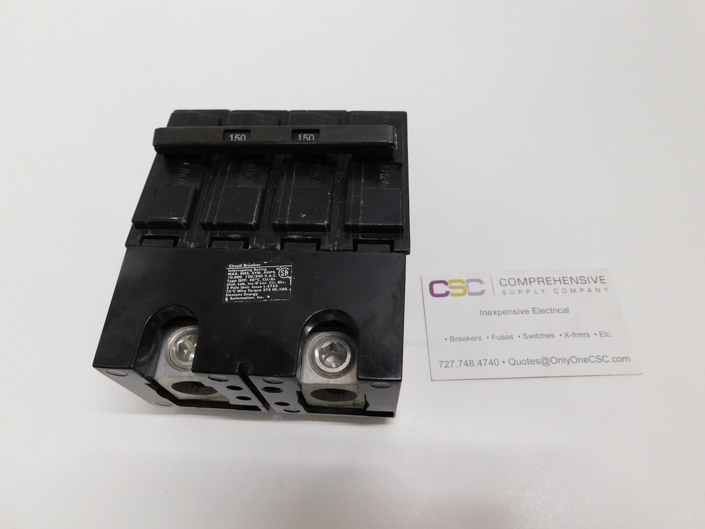 Q2150B - Siemens 150A Amp 2P Pole 10kA@120/240V Plug On Circuit Breaker