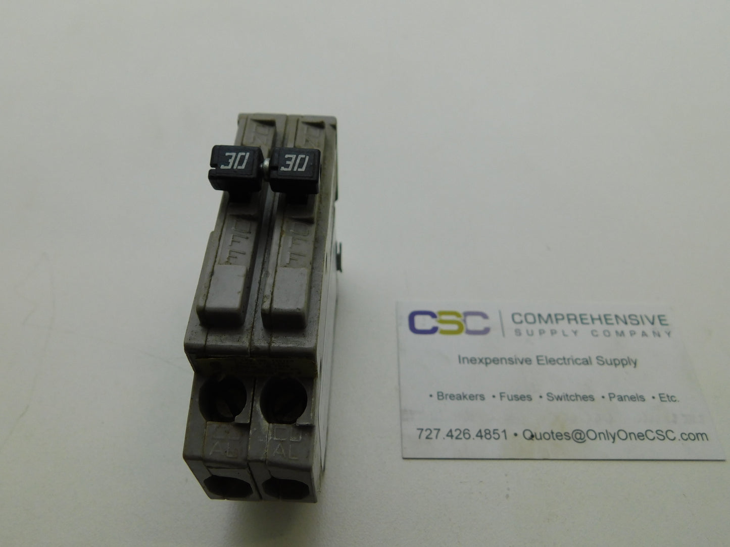 A230 - Challenger 30A Amp 2P Pole 10kA@240V Plug On Gray Circuit Breaker W/Rejection Clip