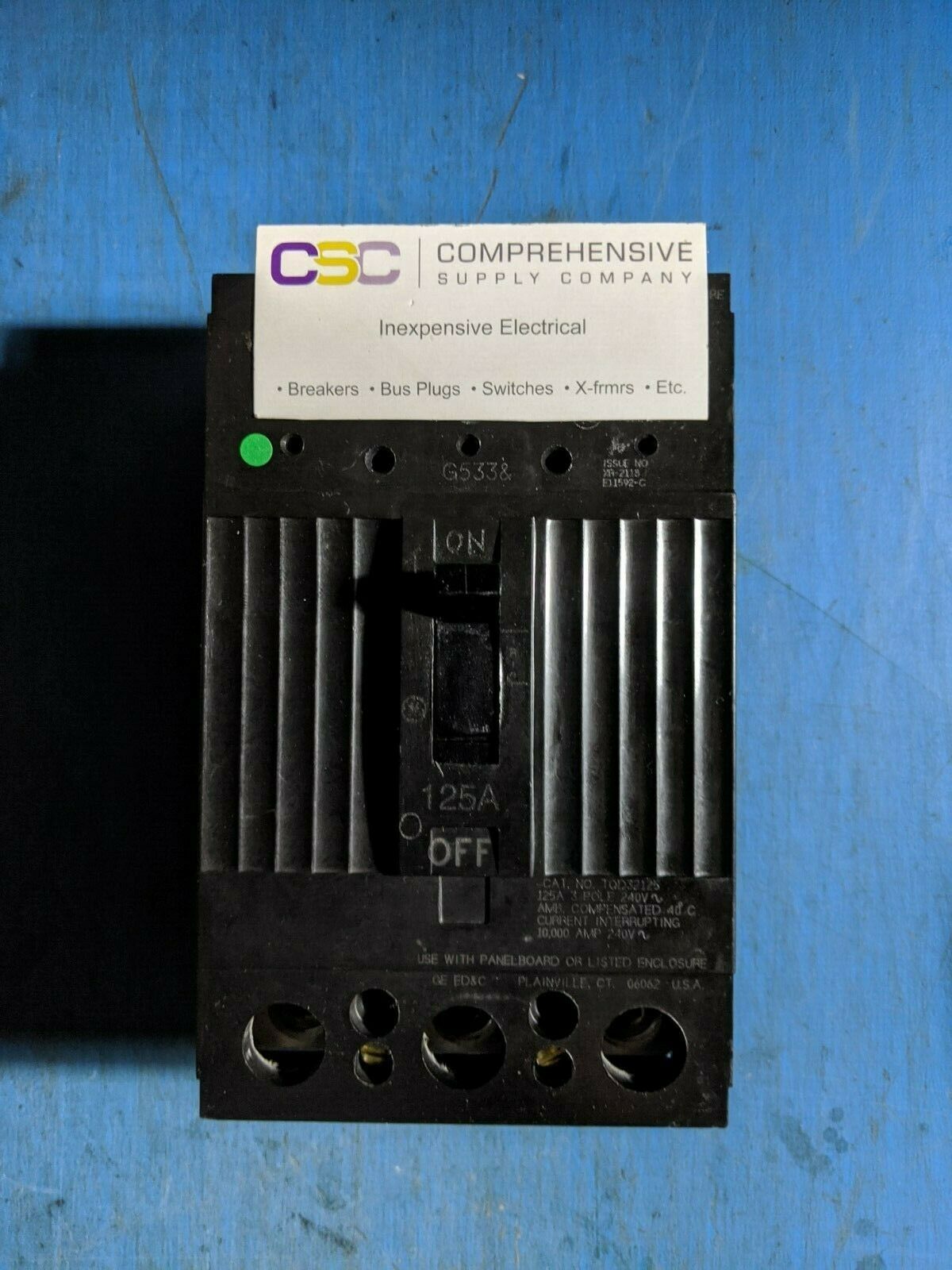 TQD32125 - GE 125A Amp 3P Pole 10kA@240V Bolt On Circuit Breaker