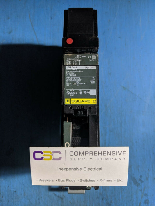 FH16030A - Square D 30A Amp 1P Pole 65kA@277V I-Line Plug On Circuit Breaker W/Green Label