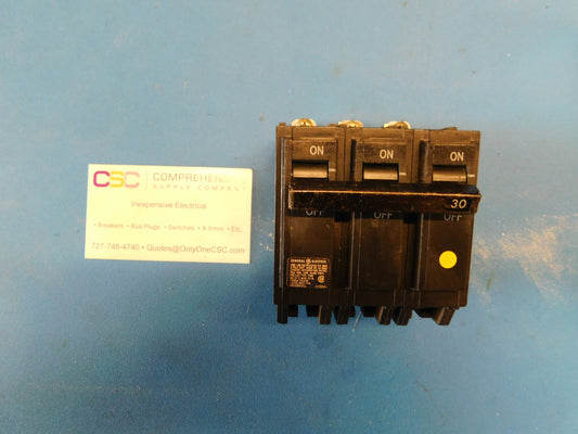 THQB32030 - GE 30A Amp 3P Pole 10kA@240V Bolt On Circuit Breaker - Older Series