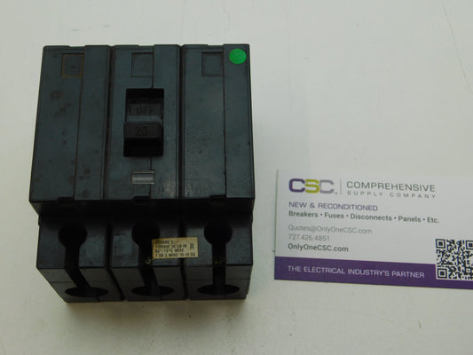 EHB34020 - Square D 20A Amp 3P Pole 14kA@480Y/277V Bolt On Circuit Breaker