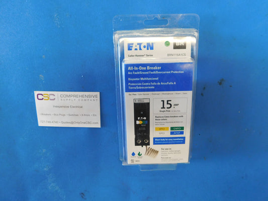 BRN115A1 - Eaton 15A Amp 1P Pole 10kA@120V Plug On Dual Function AFCI/GFCI Circuit Breaker