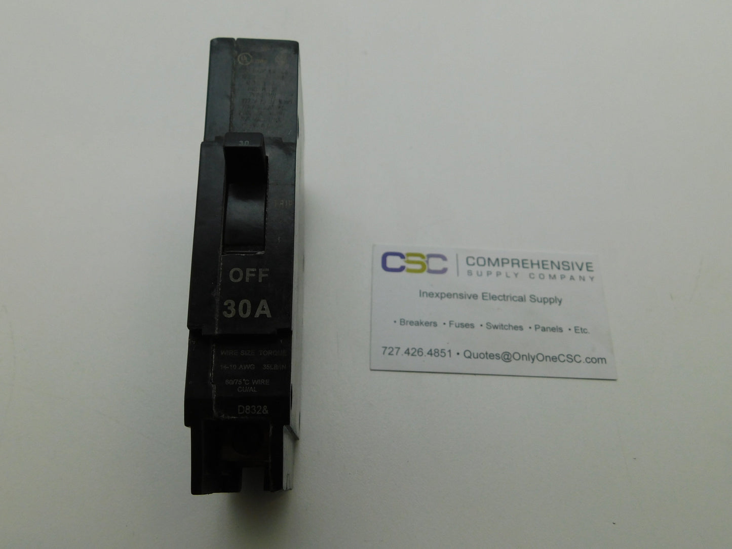 TEY130 - GE 30A Amp 1P Pole 14kA@277V Bolt On Circuit Breaker