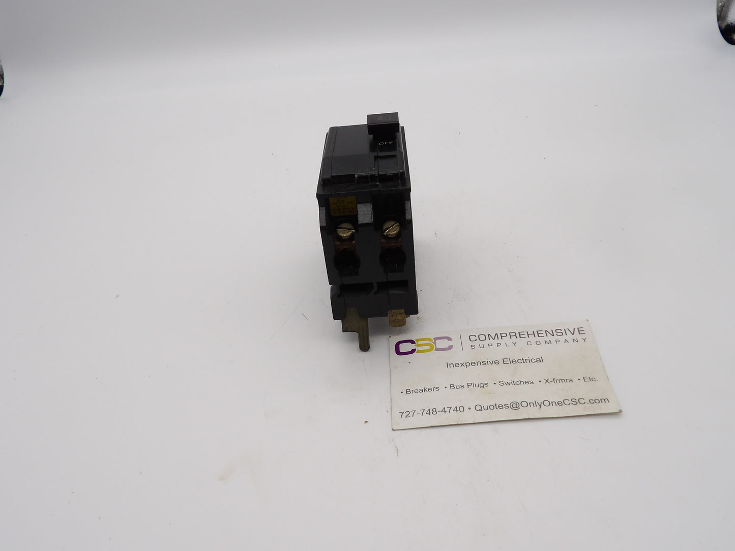 QO240 - Square D 40A Amp 2P Pole 10kA@120/240V Plug On Black Circuit Breaker - W/Peg