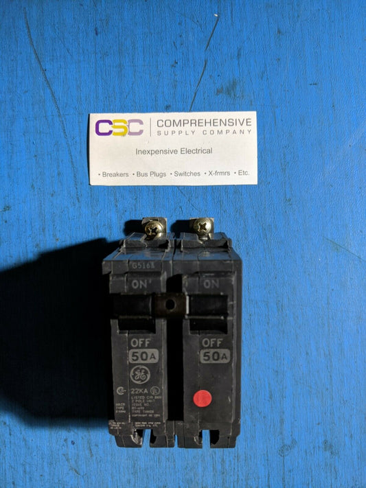 THHQB2150 - GE 50A Amp 2P Pole 22kA@120/240V Bolt On Circuit Breaker