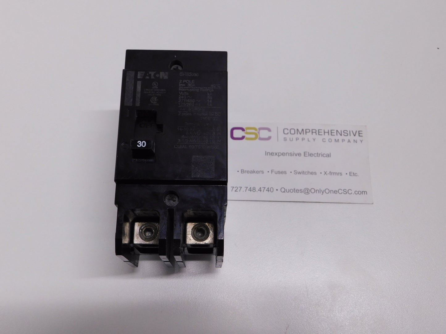 GHB2030 - Eaton 30A Amp 2P Pole 14kA@480Y/277V Bolt On Circuit Breaker