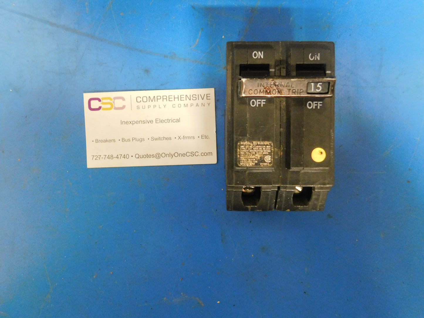 THQL2115 - GE 15A Amp 2P Pole 10kA@120/240V Plug On Circuit Breaker - Older Series