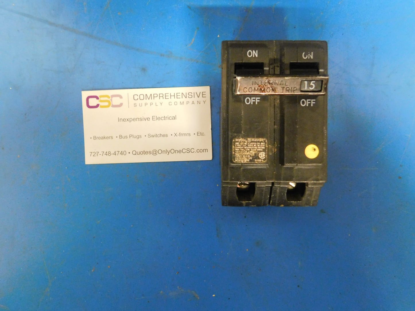 THQL2115 - GE 15A Amp 2P Pole 10kA@120/240V Plug On Circuit Breaker - Older Series
