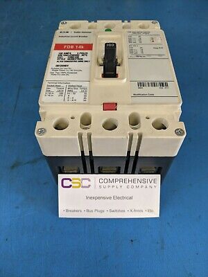 FDB3100 - Eaton 100A Amp 3P Pole 600V 14kA@480V Bolt On Circuit Breaker W/Red Label