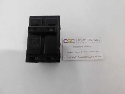 C250 - Challenger 50A Amp 2P Pole 10kA@120/240V Plug On Circuit Breaker