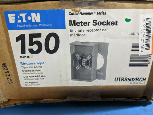 UTRS502BCH - Cutler Hammer 150A Amp Ringless Overhead Meter Socket